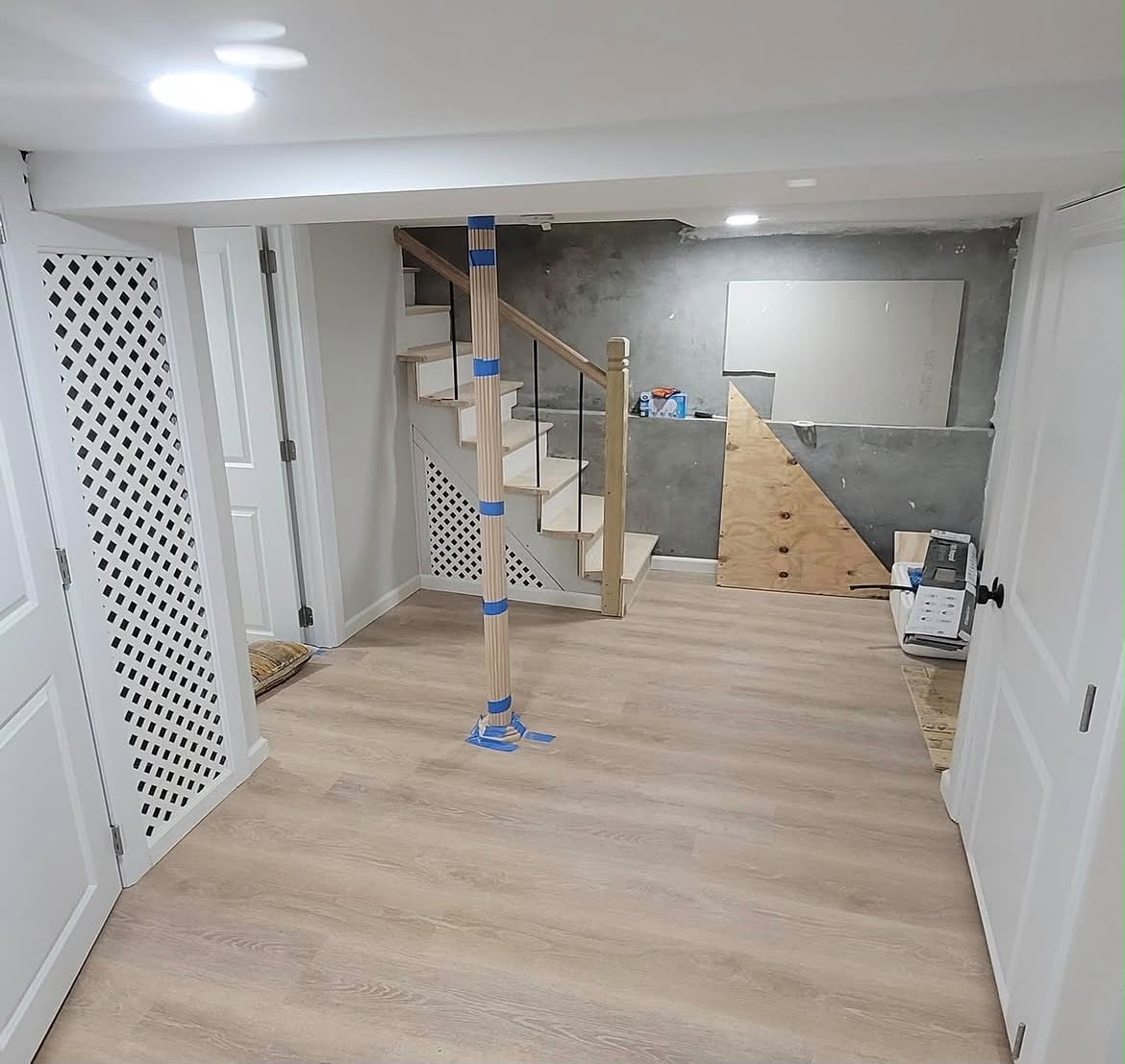 Finished basement renovation by Hamlet F Construction